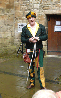 jester doing a Rope magic at linlithgow palace